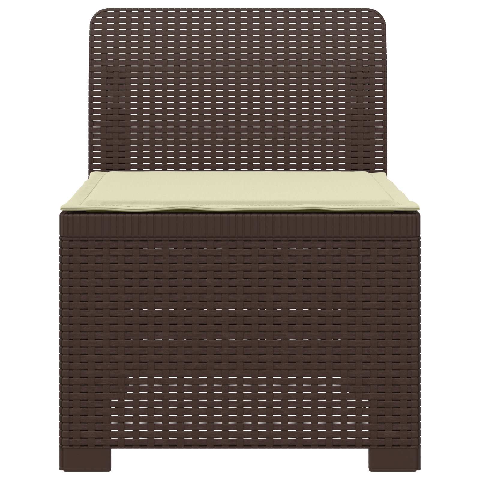 Divano da Giardino a 1 Posto con Cuscino Aspetto Rattan PP
