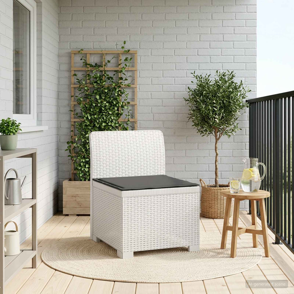 Divano da Giardino a 1 Posto con Cuscino Aspetto Rattan PP