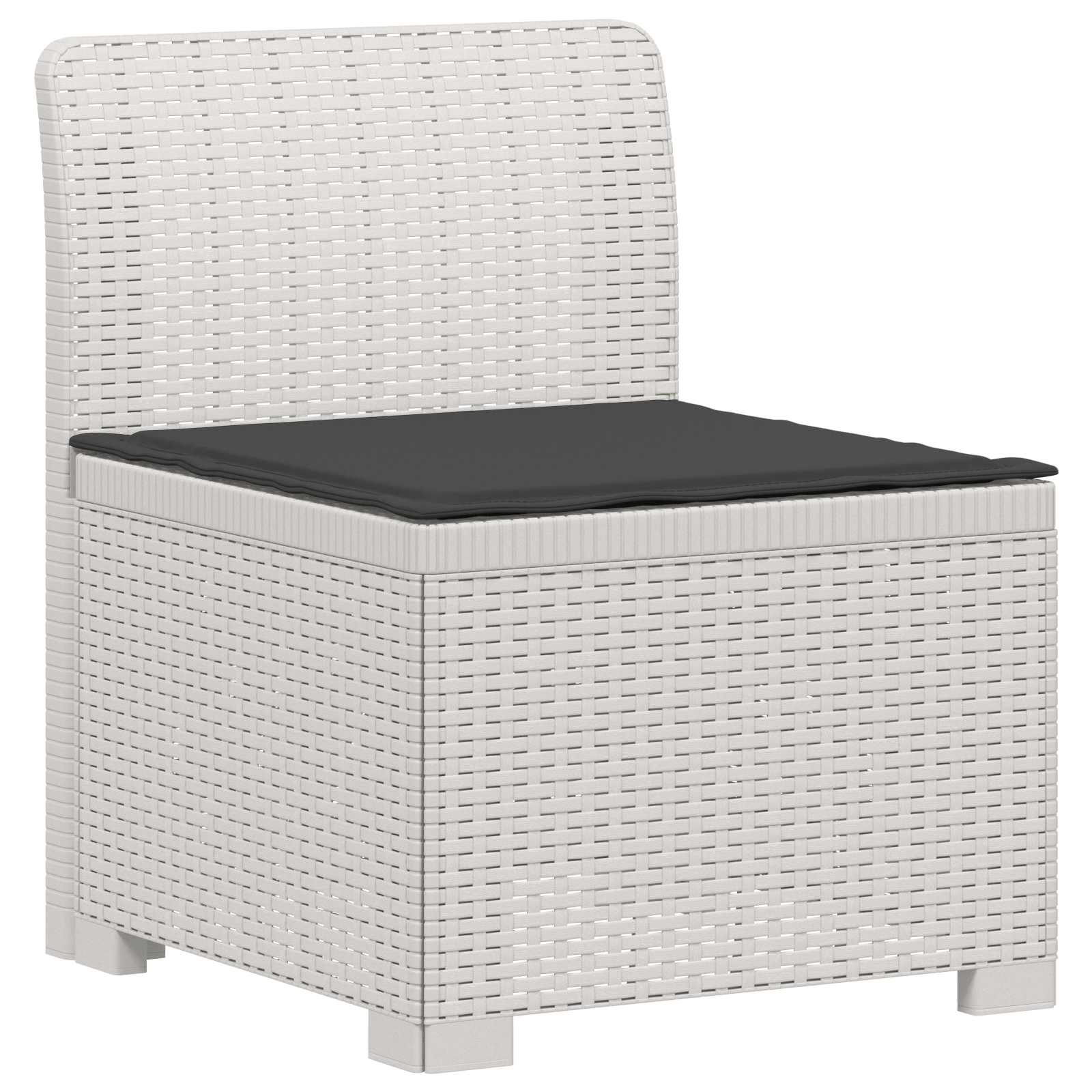 Divano da Giardino a 1 Posto con Cuscino Aspetto Rattan PP