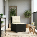 Divano da Giardino a 1 Posto con Cuscini Aspetto Rattan PP