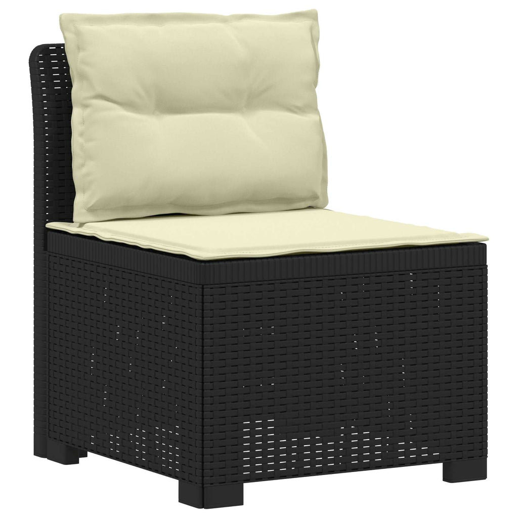 Divano da Giardino a 1 Posto con Cuscini Aspetto Rattan PP