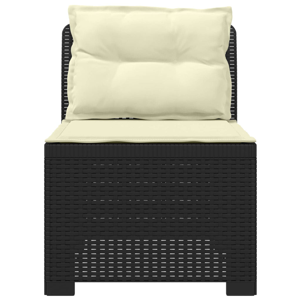 Divano da Giardino a 1 Posto con Cuscini Aspetto Rattan PP