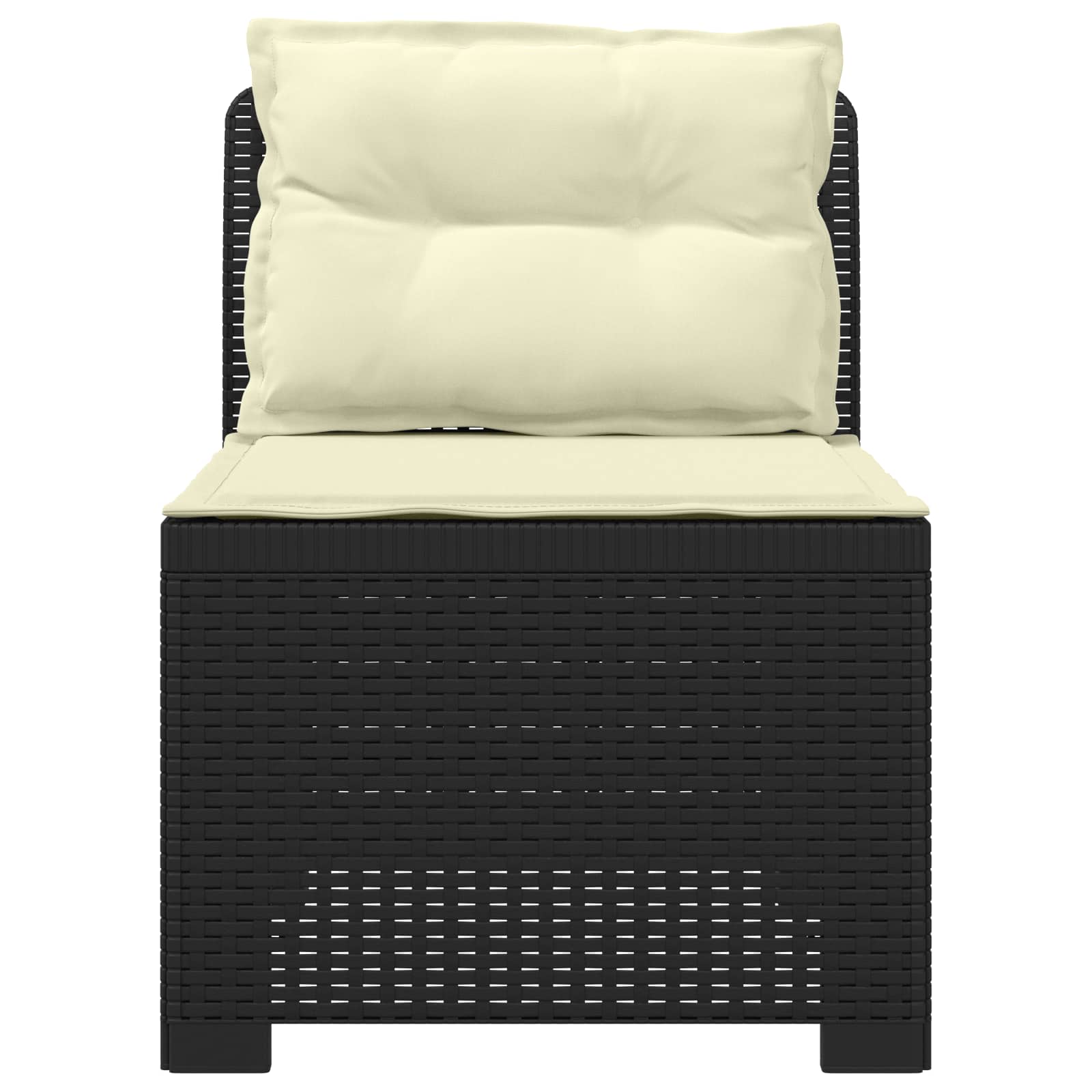 Divano da Giardino a 1 Posto con Cuscini Aspetto Rattan PP