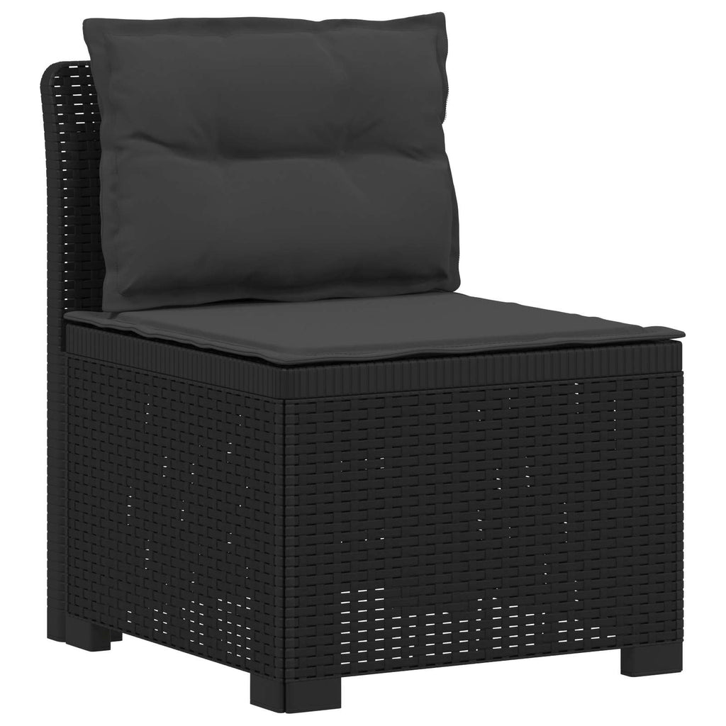 Divano da Giardino a 1 Posto con Cuscini Aspetto Rattan PP