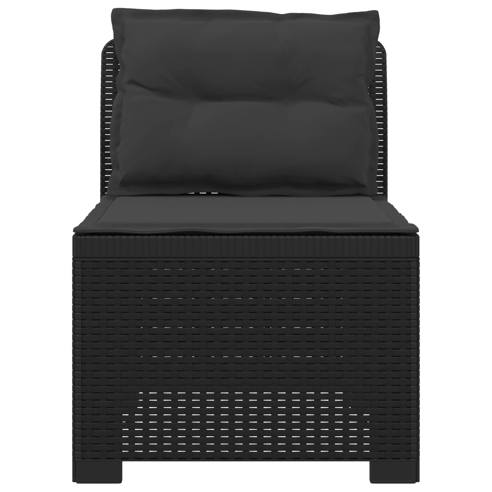 Divano da Giardino a 1 Posto con Cuscini Aspetto Rattan PP
