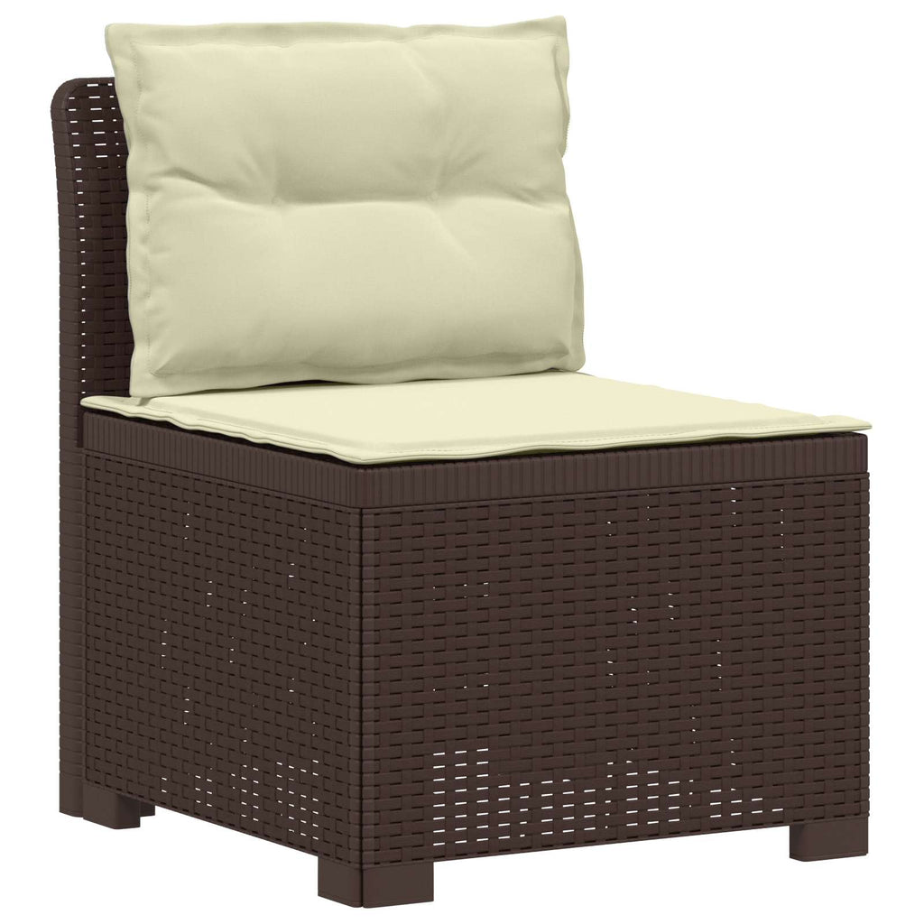 Divano da Giardino a 1 Posto con Cuscini Aspetto Rattan PP