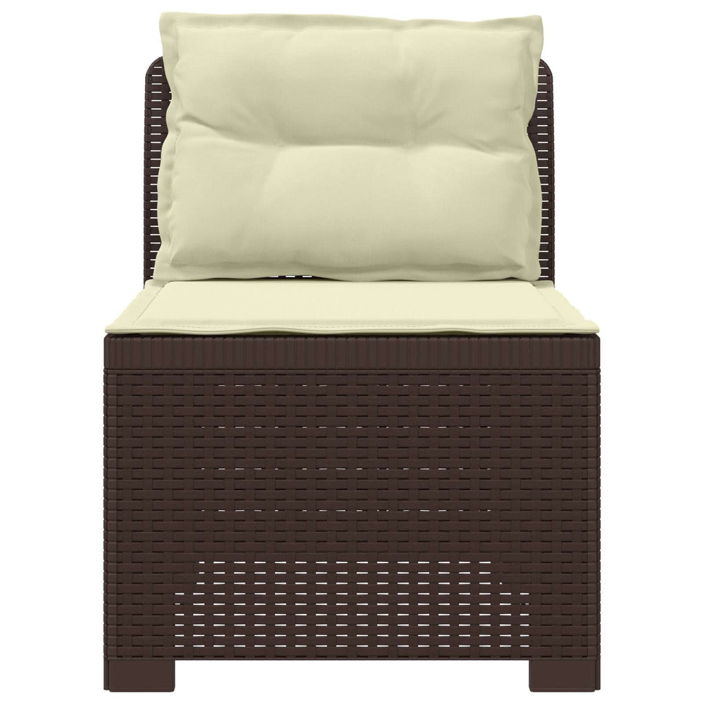 Divano da Giardino a 1 Posto con Cuscini Aspetto Rattan PP