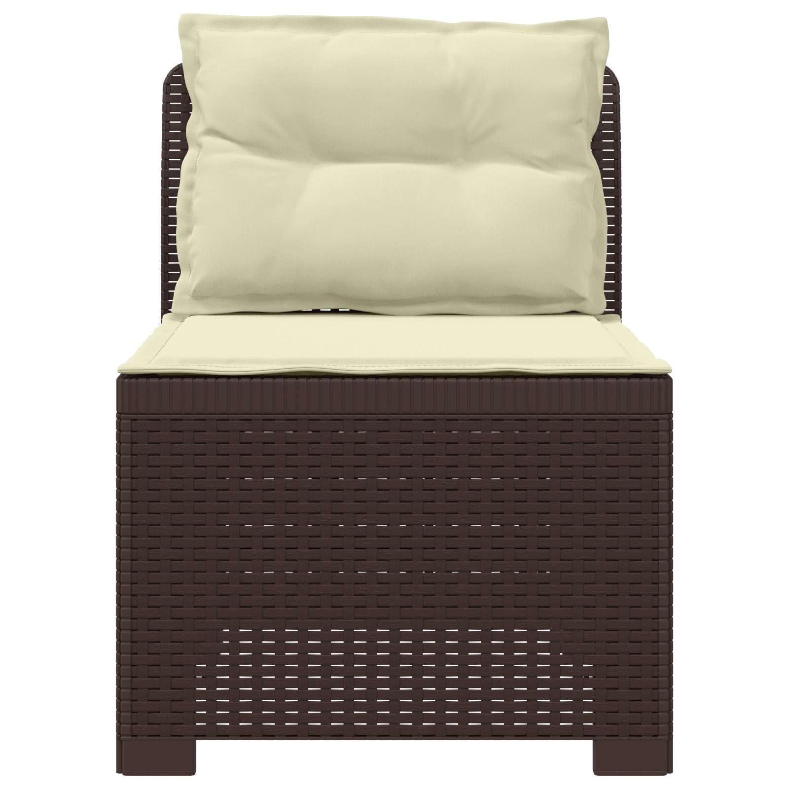Divano da Giardino a 1 Posto con Cuscini Aspetto Rattan PP