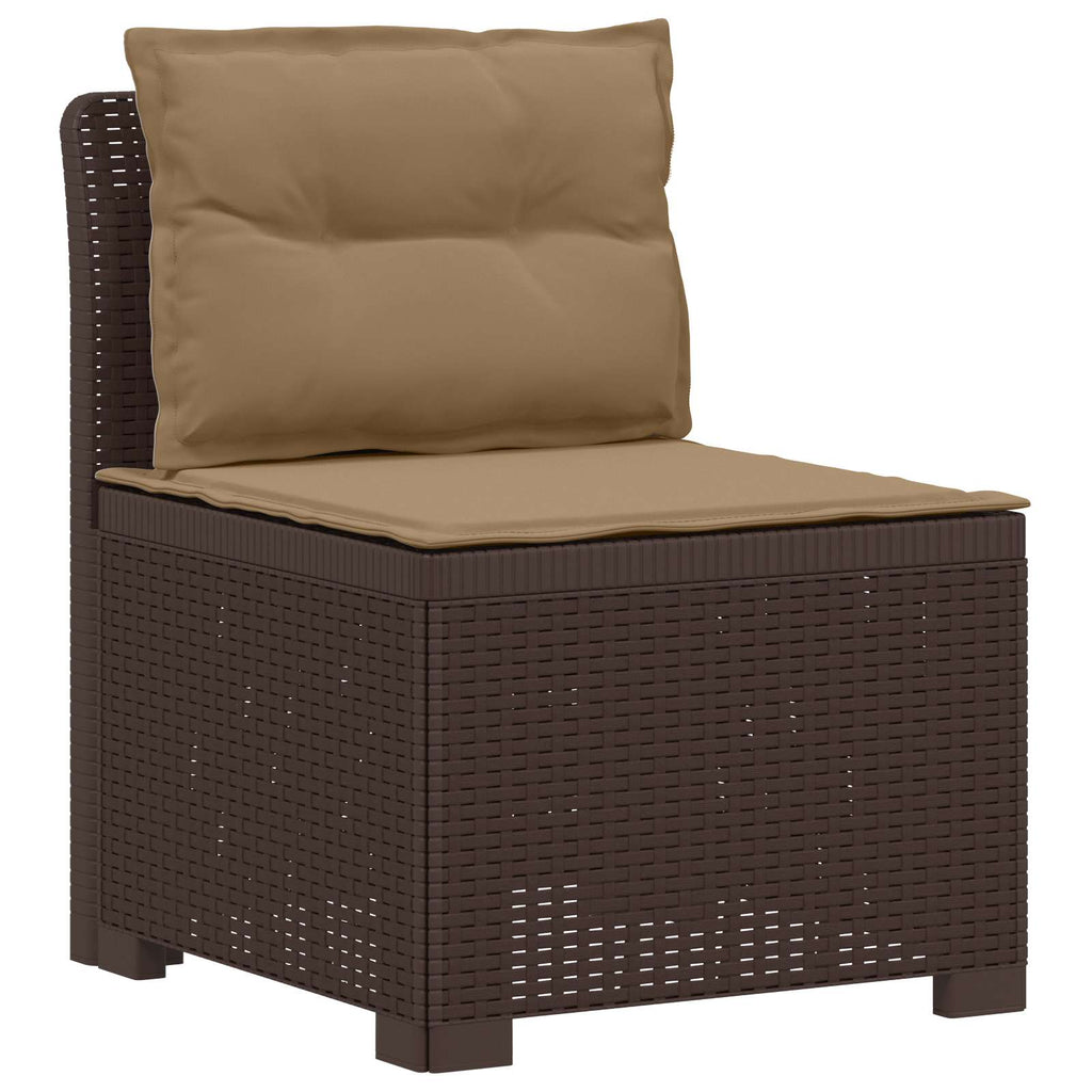 Divano da Giardino a 1 Posto con Cuscini Aspetto Rattan PP