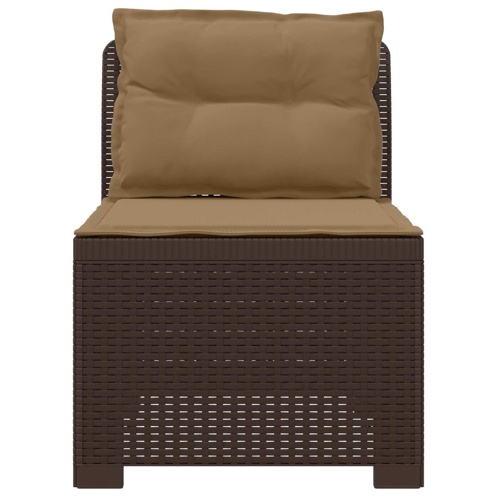 Divano da Giardino a 1 Posto con Cuscini Aspetto Rattan PP