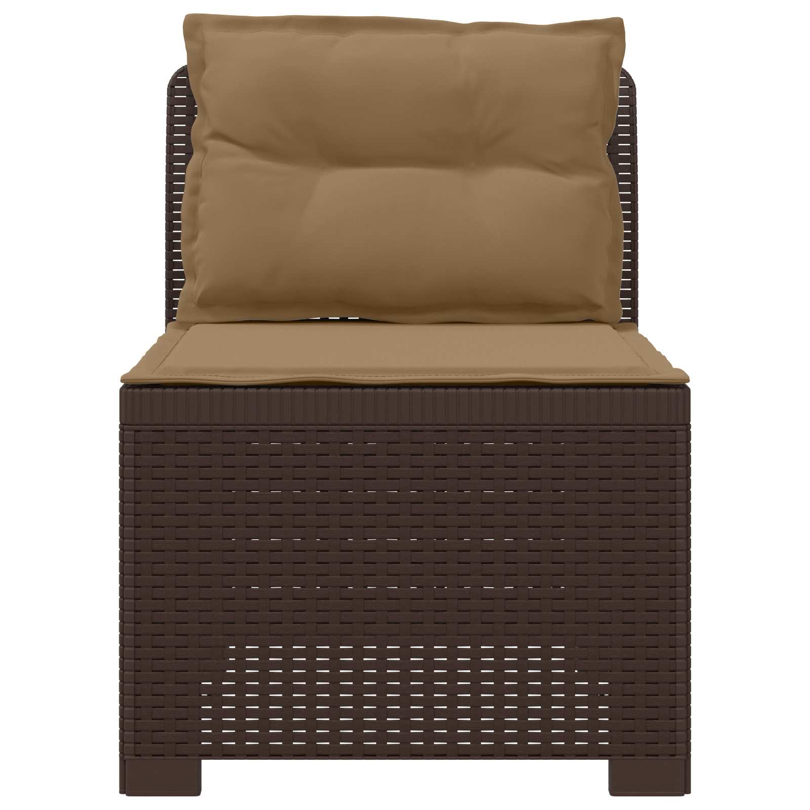 Divano da Giardino a 1 Posto con Cuscini Aspetto Rattan PP