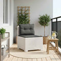 Divano da Giardino a 1 Posto con Cuscini Aspetto Rattan PP