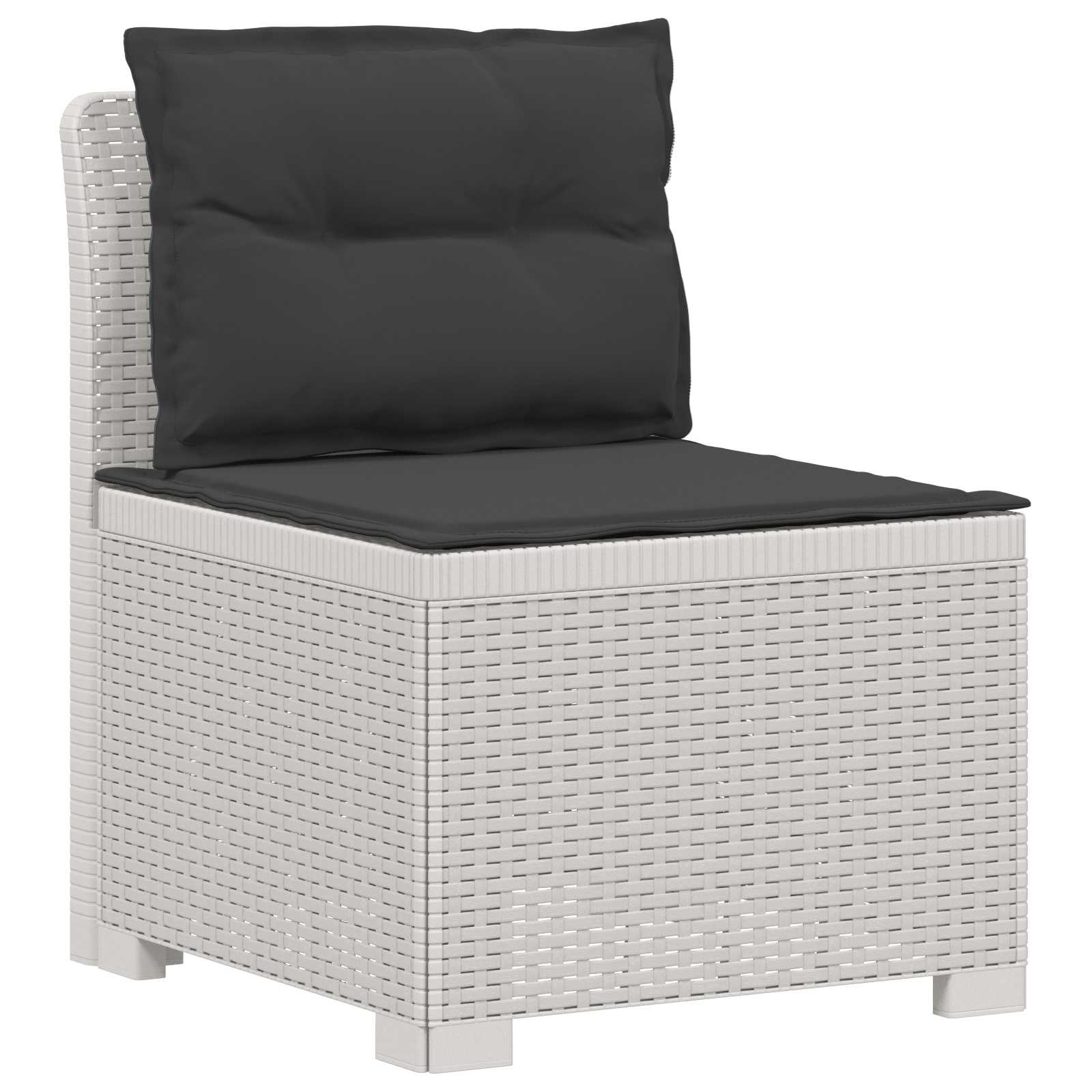 Divano da Giardino a 1 Posto con Cuscini Aspetto Rattan PP