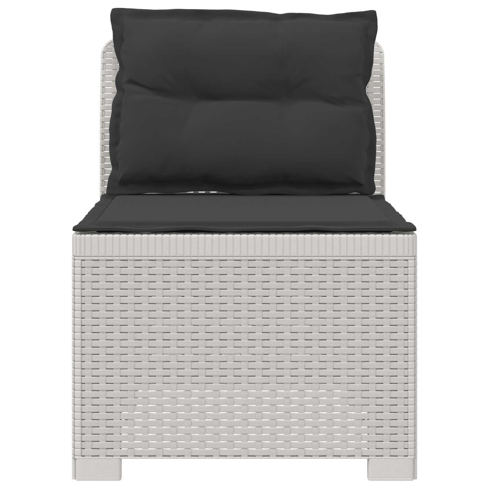 Divano da Giardino a 1 Posto con Cuscini Aspetto Rattan PP