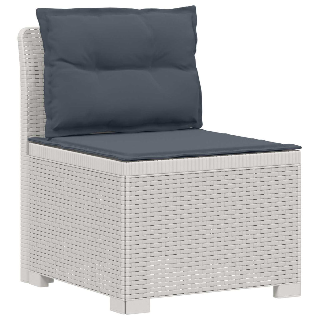 Divano da Giardino a 1 Posto con Cuscini Aspetto Rattan PP