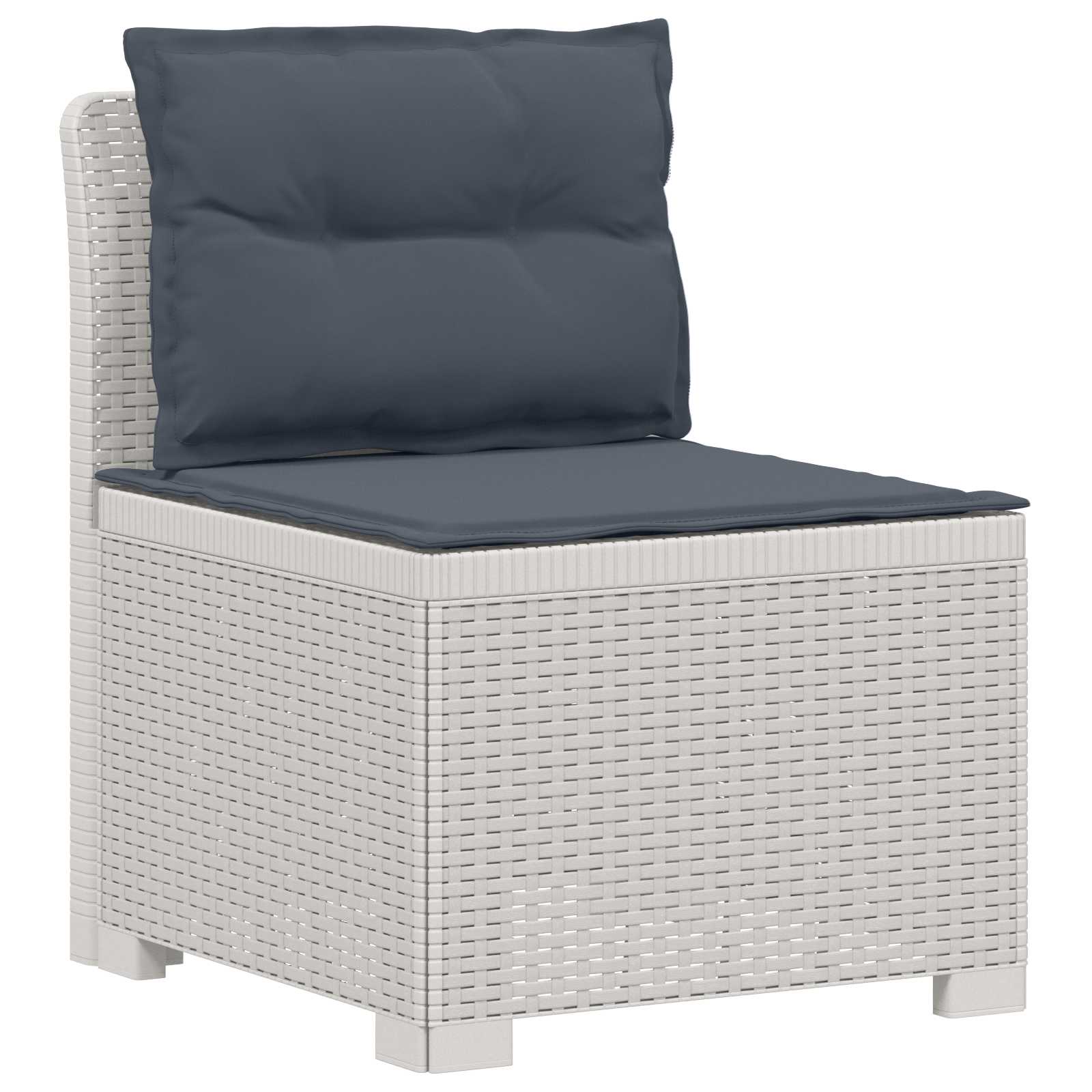 Divano da Giardino a 1 Posto con Cuscini Aspetto Rattan PP