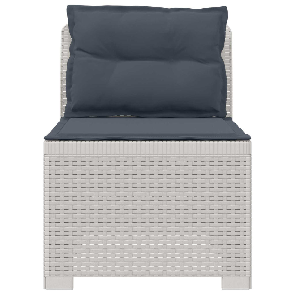 Divano da Giardino a 1 Posto con Cuscini Aspetto Rattan PP