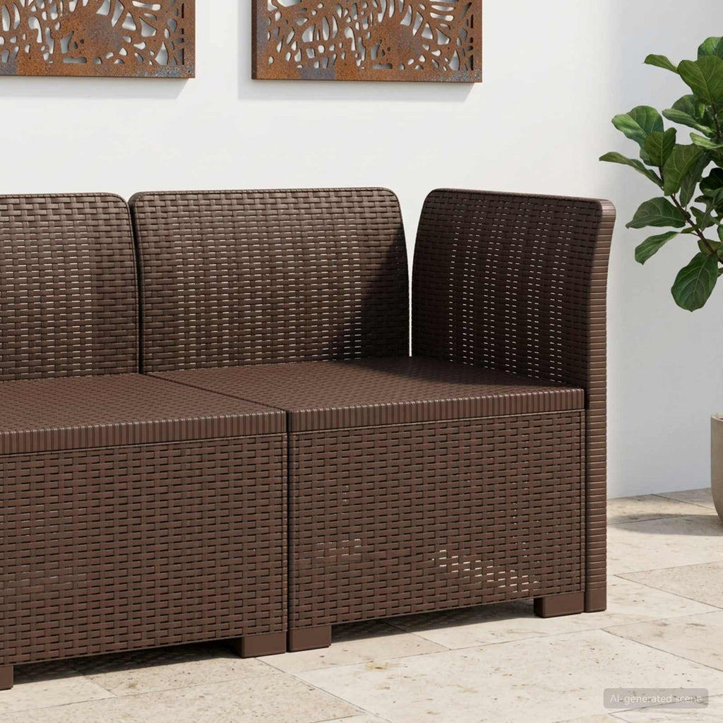 Divano da Giardino a 1 Posto Aspetto Rattan PP Marrone
