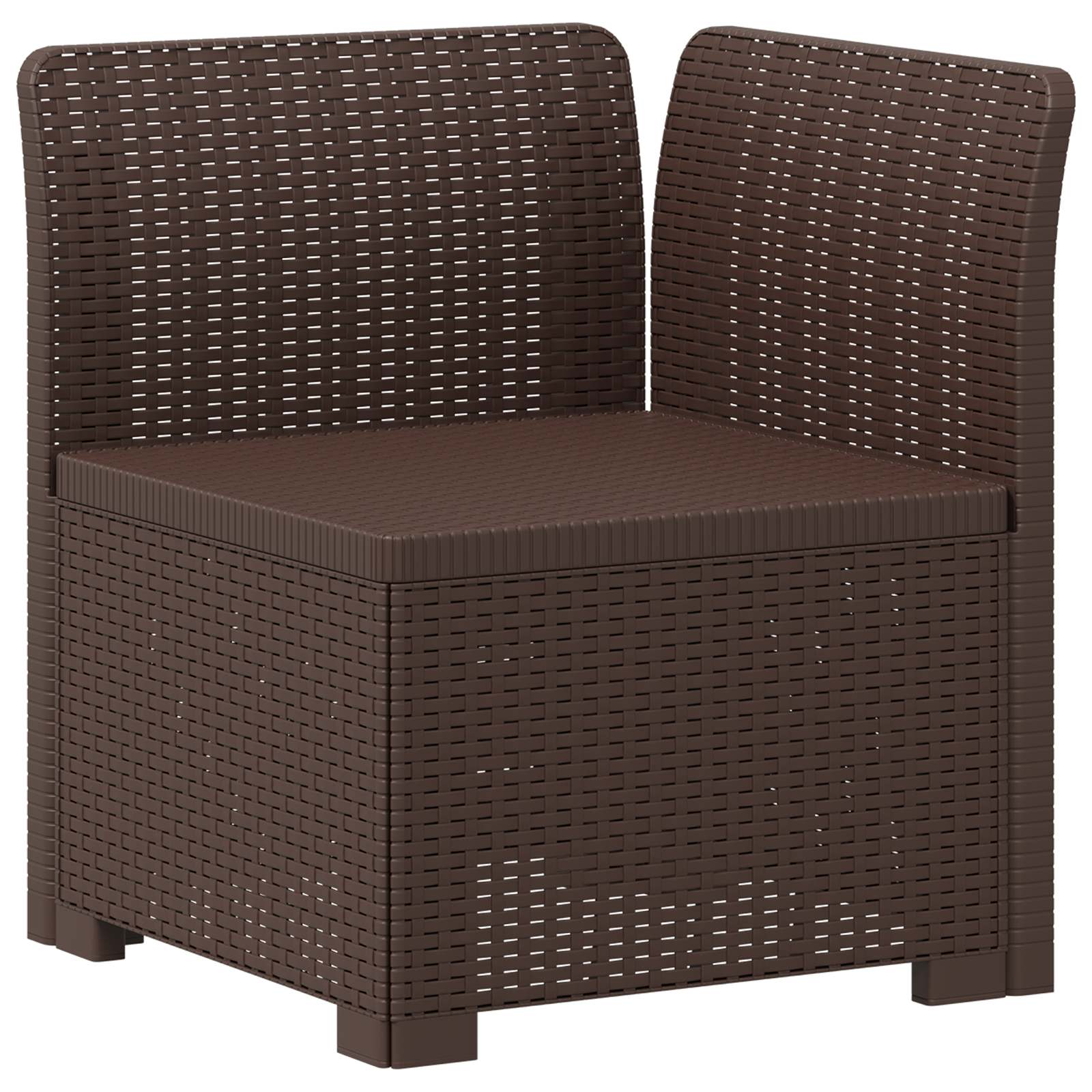 Divano da Giardino a 1 Posto Aspetto Rattan PP Marrone