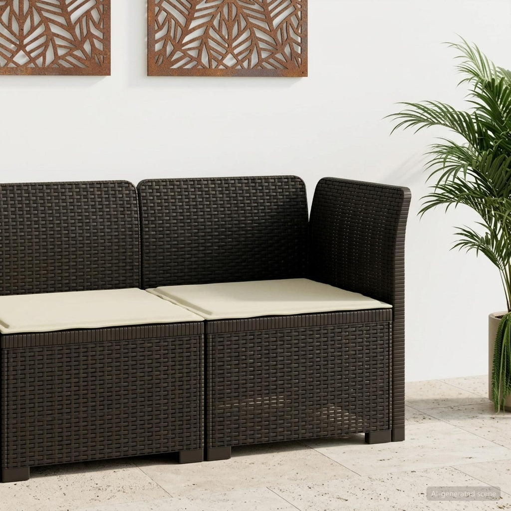 Divano da Giardino a 1 Posto con Cuscino Aspetto Rattan PP