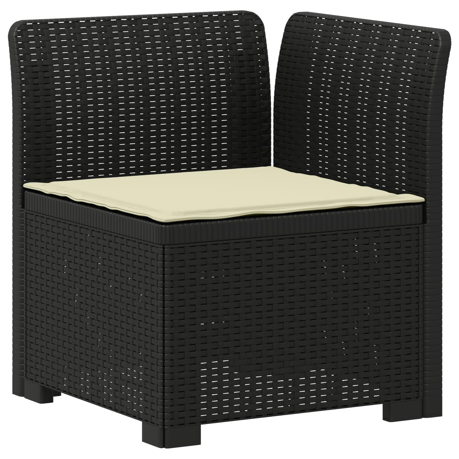 Divano da Giardino a 1 Posto con Cuscino Aspetto Rattan PP