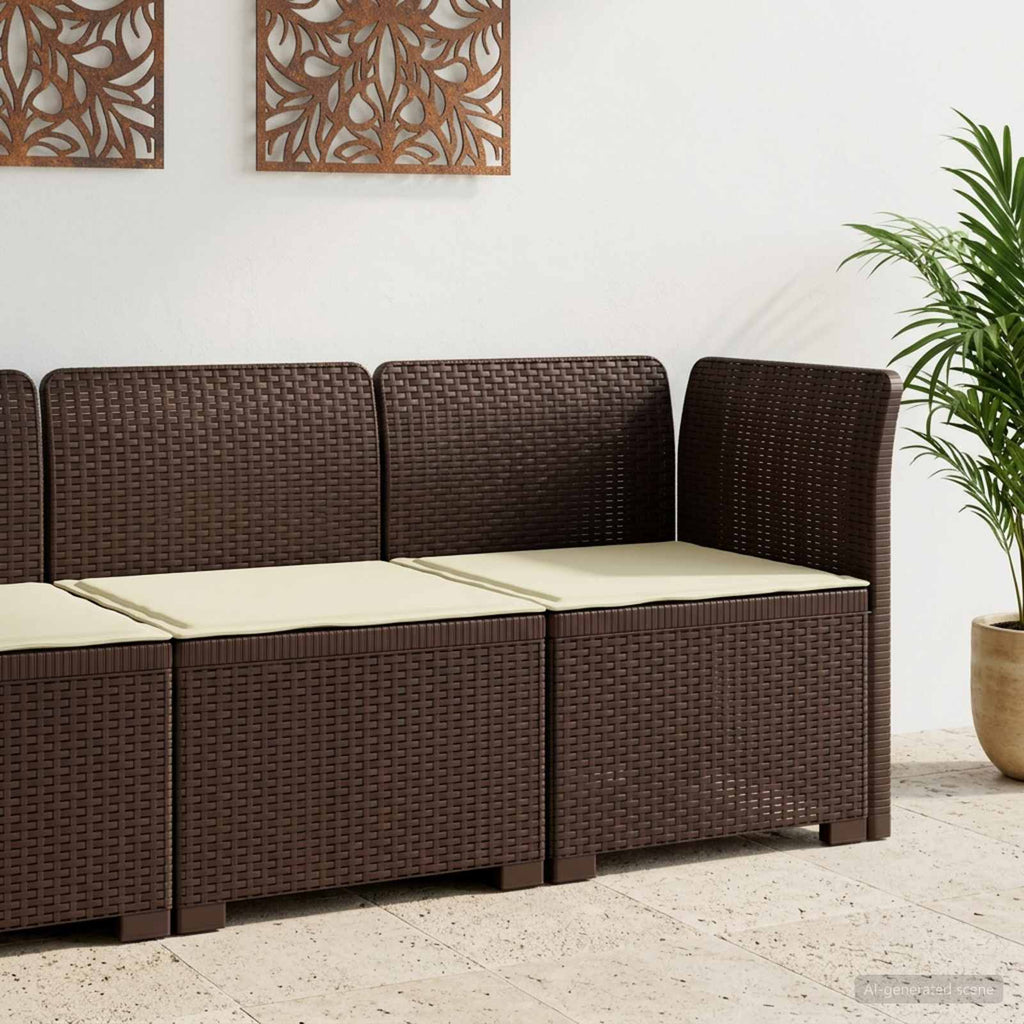Divano da Giardino a 1 Posto con Cuscino Aspetto Rattan PP