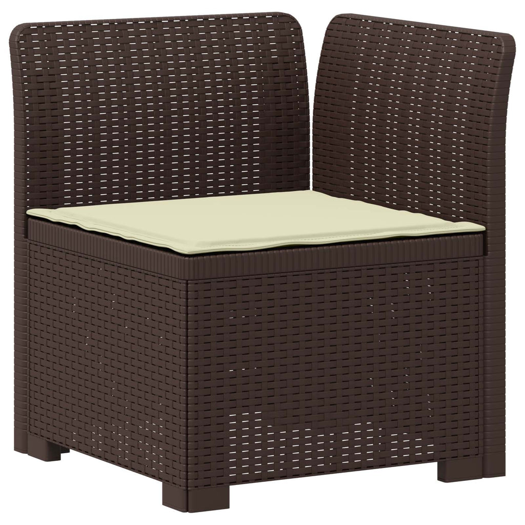 Divano da Giardino a 1 Posto con Cuscino Aspetto Rattan PP
