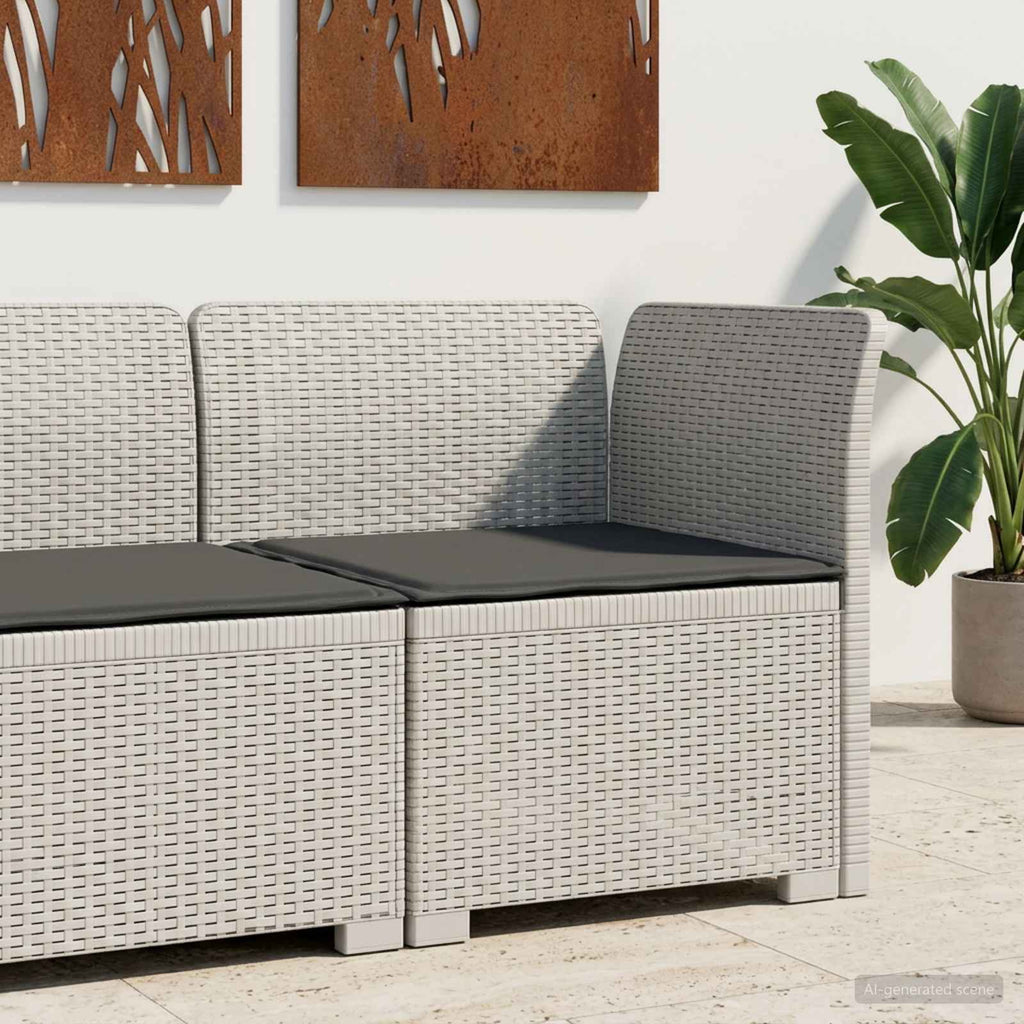 Divano da Giardino a 1 Posto con Cuscino Aspetto Rattan PP