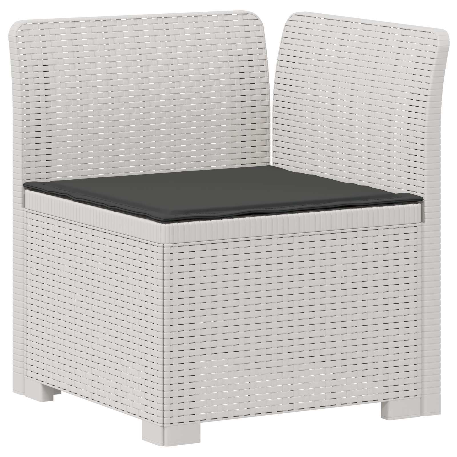 Divano da Giardino a 1 Posto con Cuscino Aspetto Rattan PP