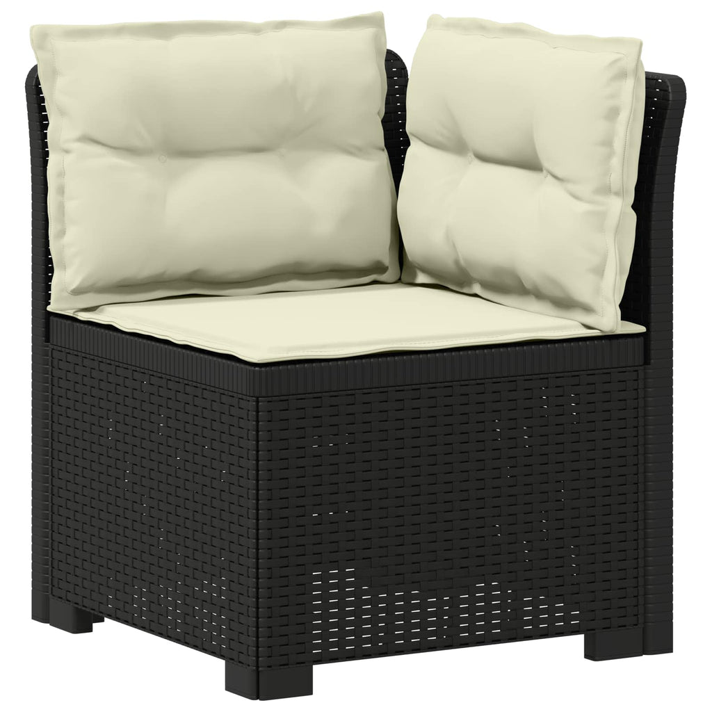 Divano da Giardino a 1 Posto con Cuscini Aspetto Rattan PP