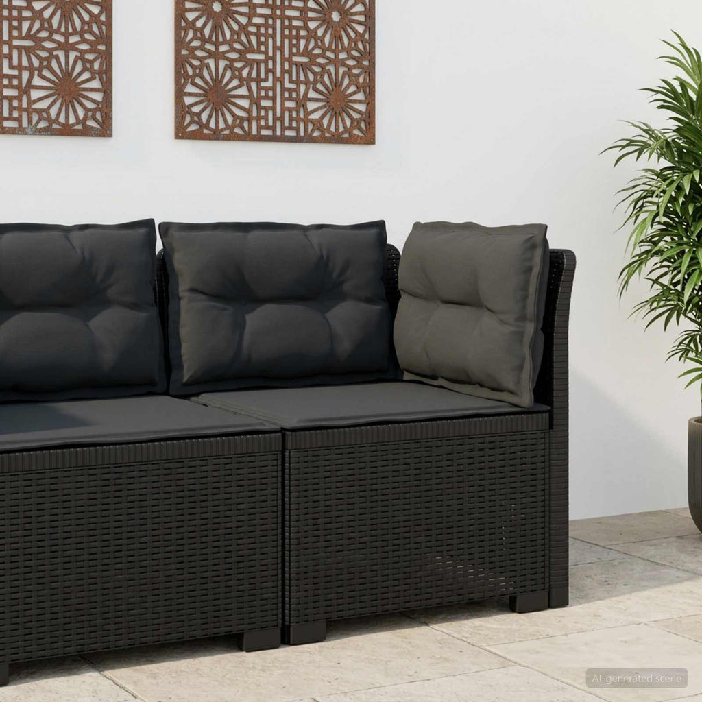 Divano da Giardino a 1 Posto con Cuscini Aspetto Rattan PP