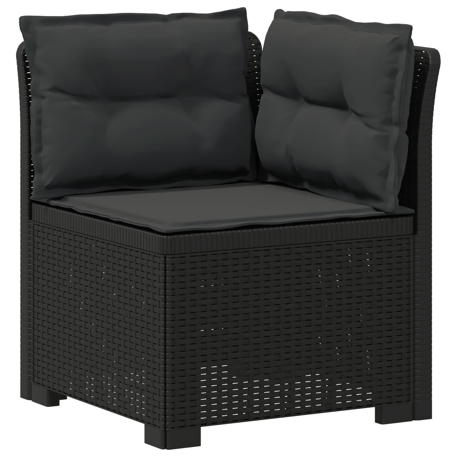 Divano da Giardino a 1 Posto con Cuscini Aspetto Rattan PP