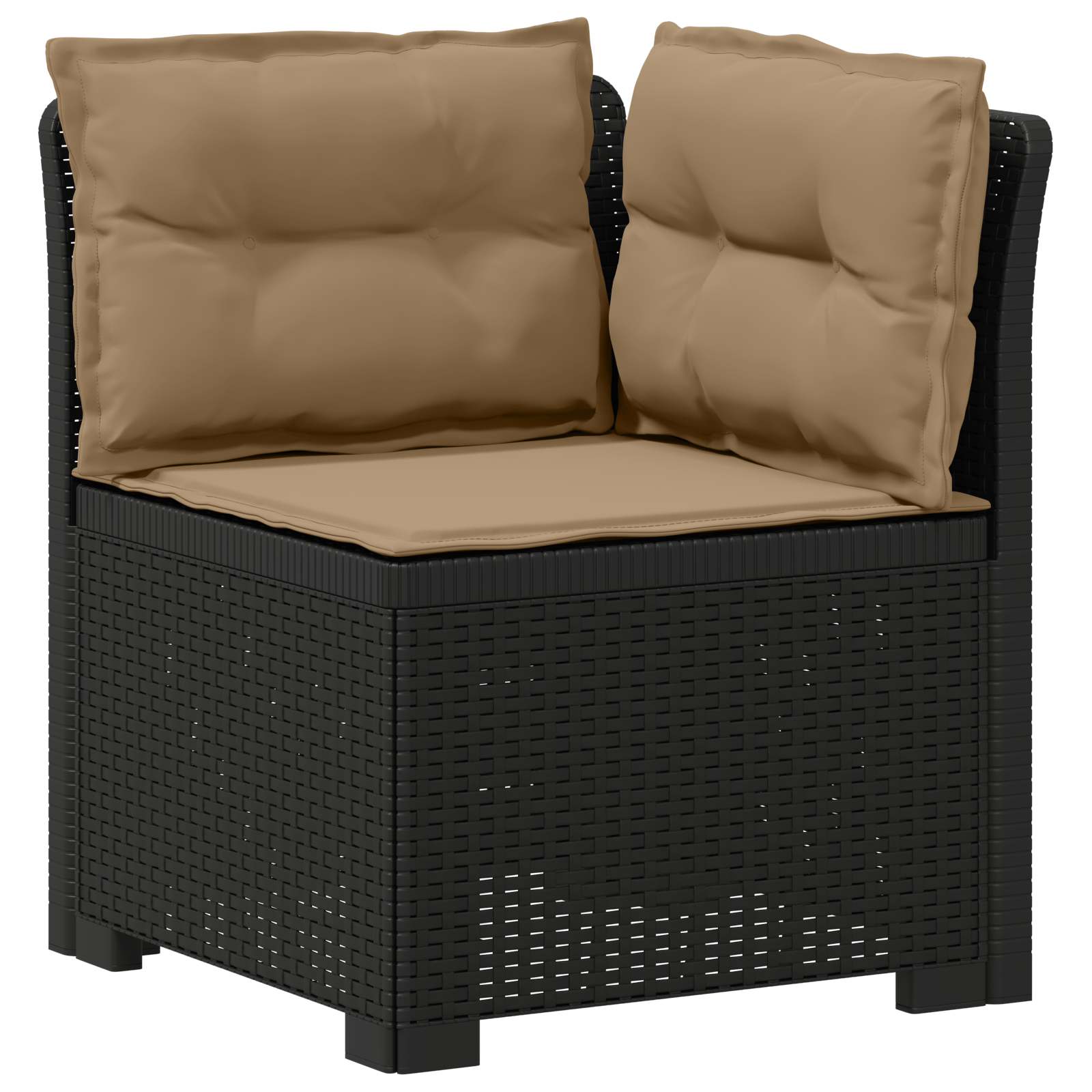 Divano da Giardino a 1 Posto con Cuscini Aspetto Rattan PP