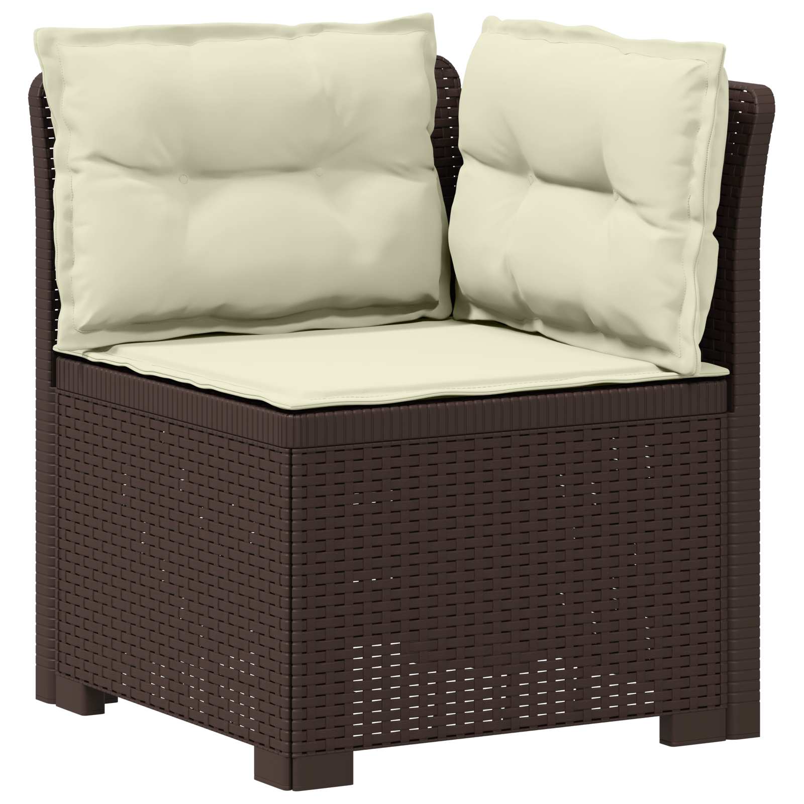 Divano da Giardino a 1 Posto con Cuscini Aspetto Rattan PP