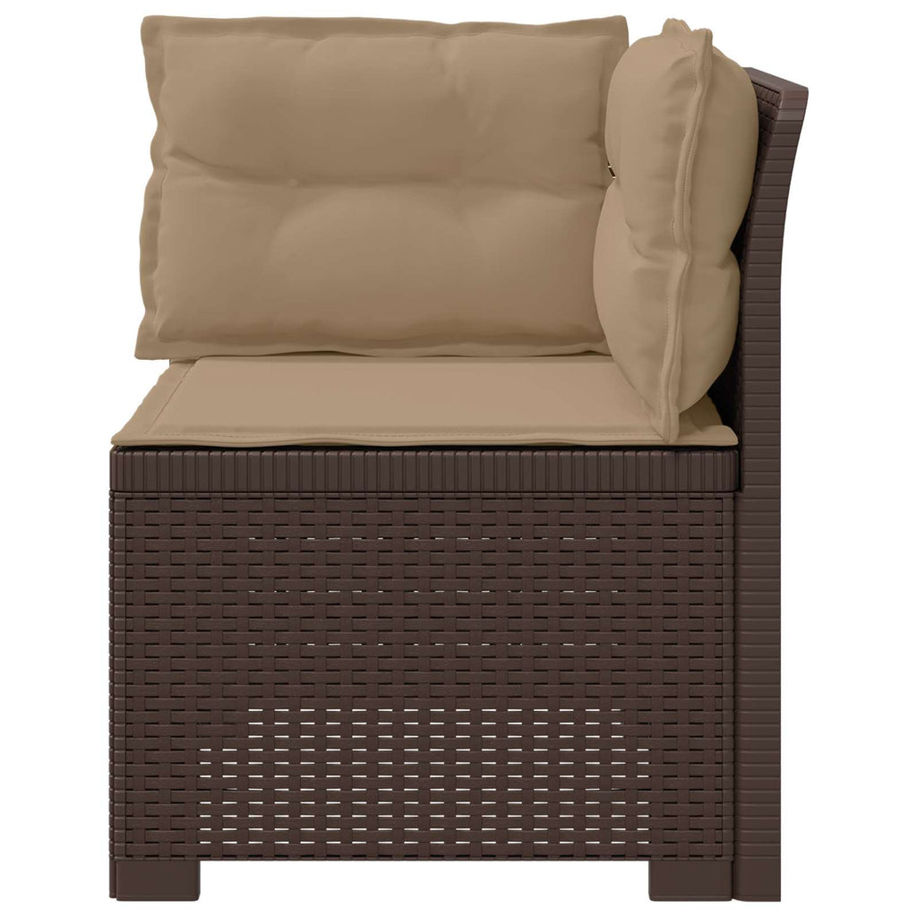 Divano da Giardino a 1 Posto con Cuscini Aspetto Rattan PP