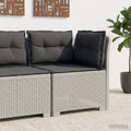 Divano da Giardino a 1 Posto con Cuscini Aspetto Rattan PP