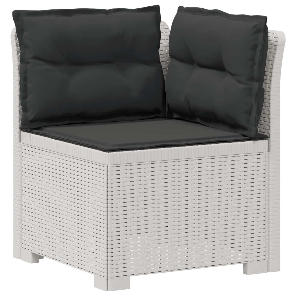 Divano da Giardino a 1 Posto con Cuscini Aspetto Rattan PP