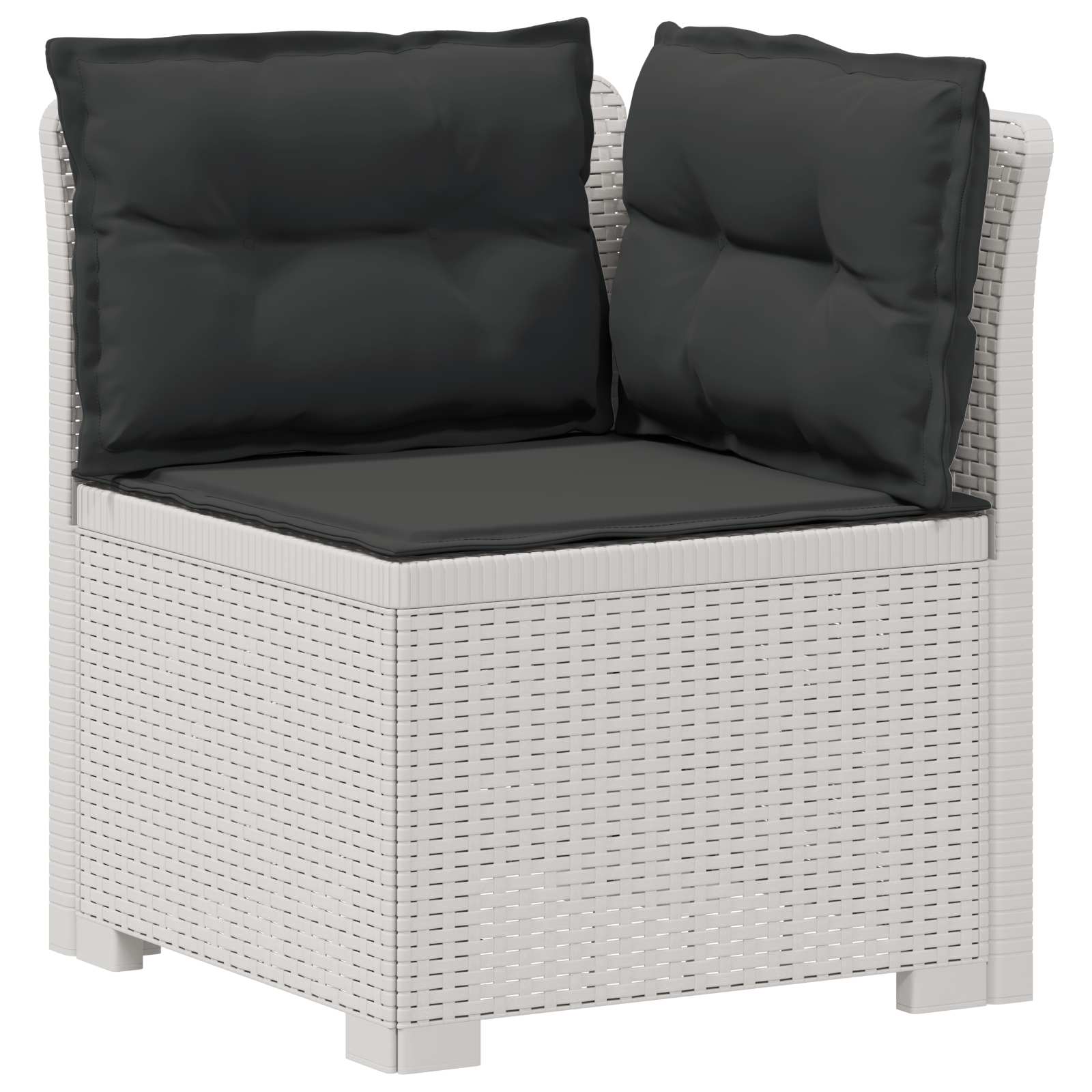 Divano da Giardino a 1 Posto con Cuscini Aspetto Rattan PP