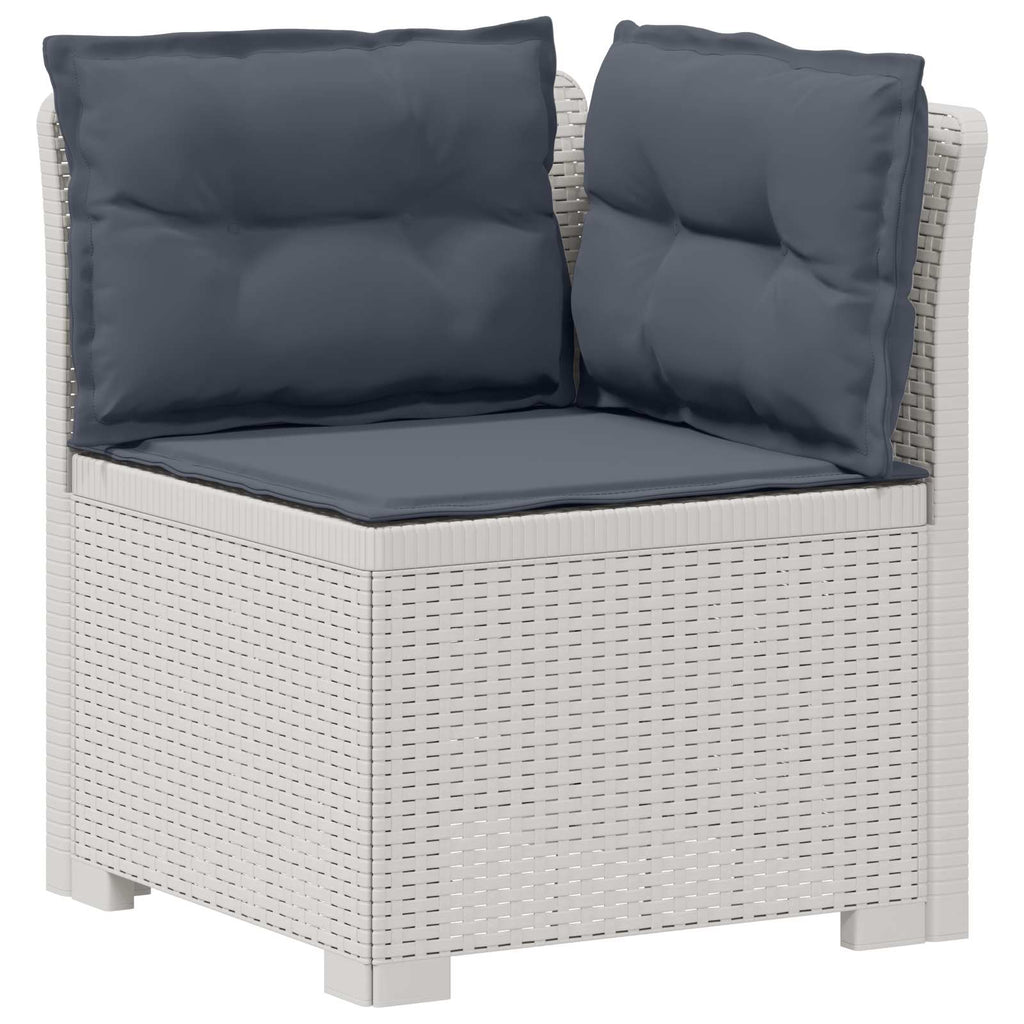 Divano da Giardino a 1 Posto con Cuscini Aspetto Rattan PP