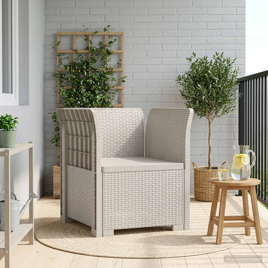 Poltrona a 1 Posto Aspetto Rattan PP Bianco