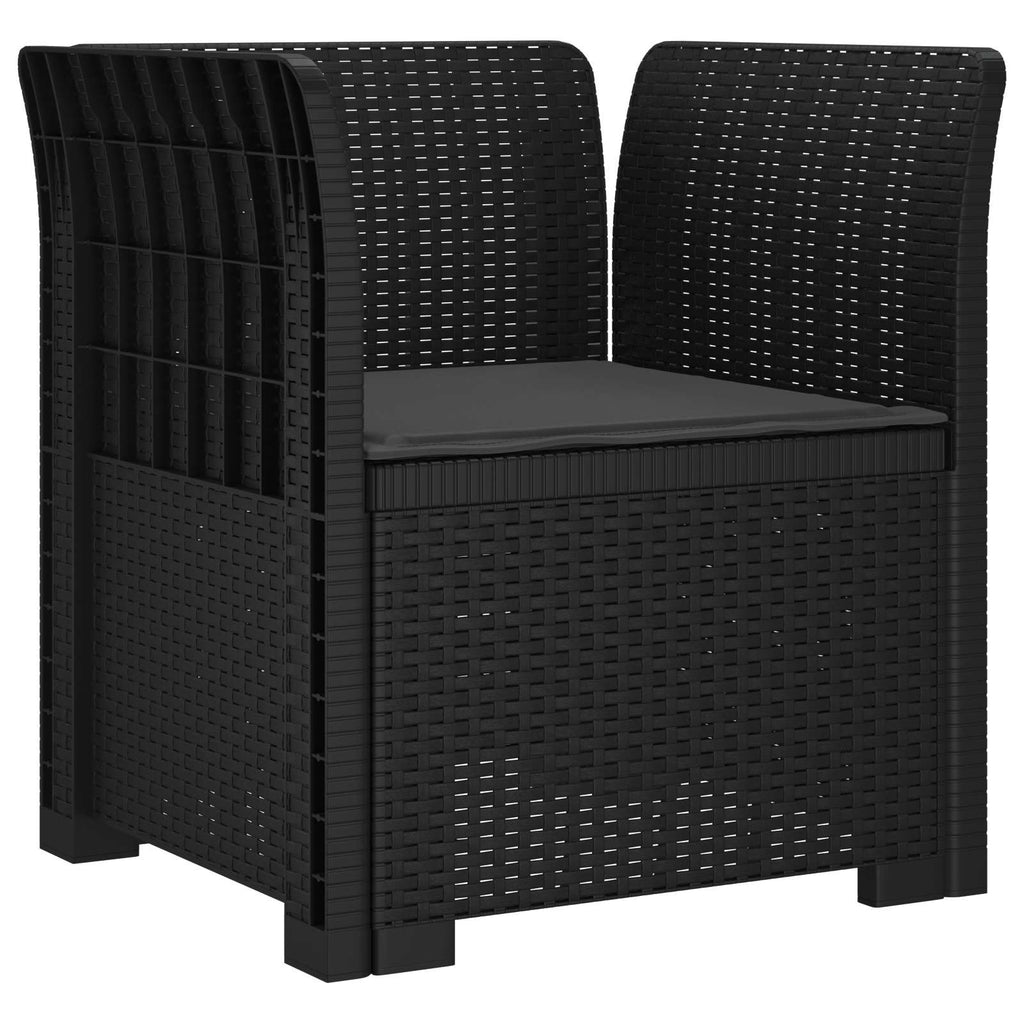 Poltrona a 1 Posto con Cuscino Aspetto Rattan PP Antracite