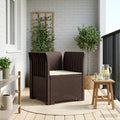 Poltrona a 1 Posto con Cuscino Aspetto Rattan PP Marrone
