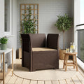 Poltrona a 1 Posto con Cuscino Aspetto Rattan PP Marrone