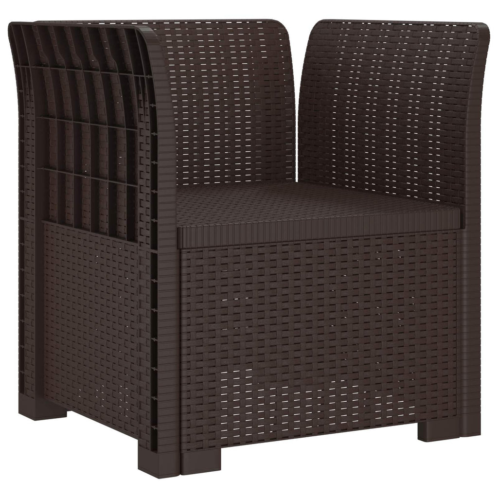 Poltrona a 1 Posto con Cuscino Aspetto Rattan PP Marrone