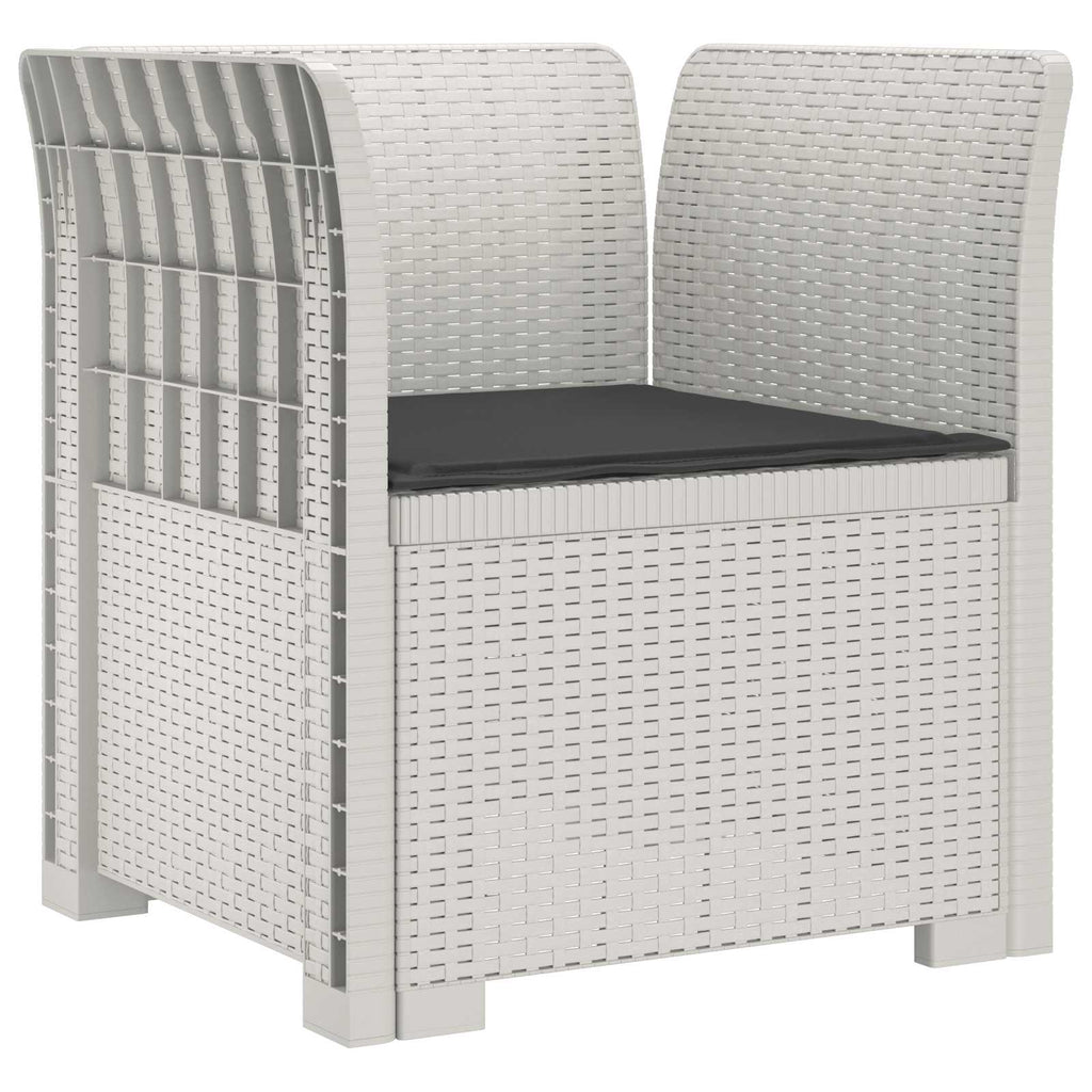 Poltrona a 1 Posto con Cuscino Aspetto Rattan PP Bianco