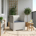 Poltrona a 1 Posto con Cuscino Aspetto Rattan PP Bianco