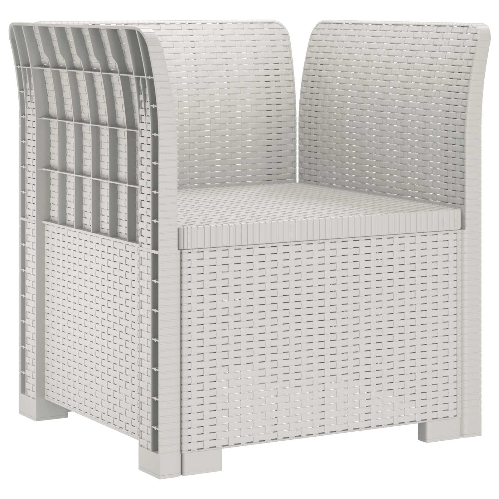Poltrona a 1 Posto con Cuscino Aspetto Rattan PP Bianco
