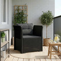 Poltrona a 1 Posto con Cuscini Aspetto Rattan PP Antracite
