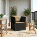 Poltrona a 1 Posto con Cuscini Aspetto Rattan PP Antracite