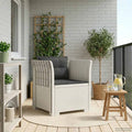 Poltrona a 1 Posto con Cuscini Aspetto Rattan PP Bianco